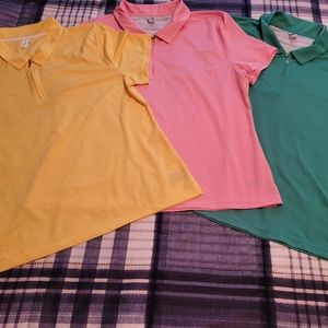 3-3/4 zip front polo golf style shirts (XL)